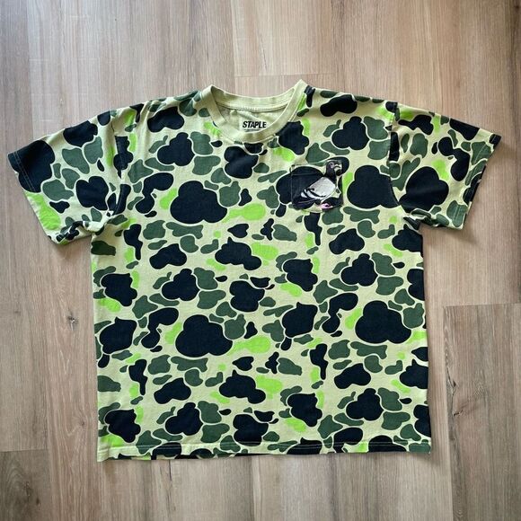 Staple Thread Beast Camo Pigeon Collab Men Pocket Tee Short Sleeve Size XL - Picture 1 of 5
